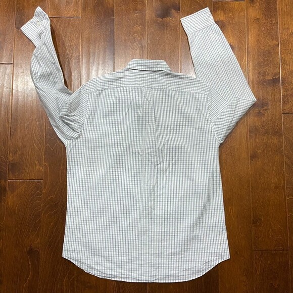 J. Crew Regular Fit White Blue Gray Button Front Cotton Long Sleeve Shirt NWT L - Picture 4 of 9